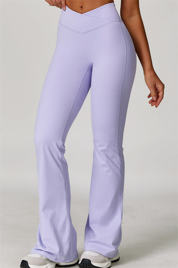 The Lavish Cut-out Crop Top Flared Leggings 2-Piece Set