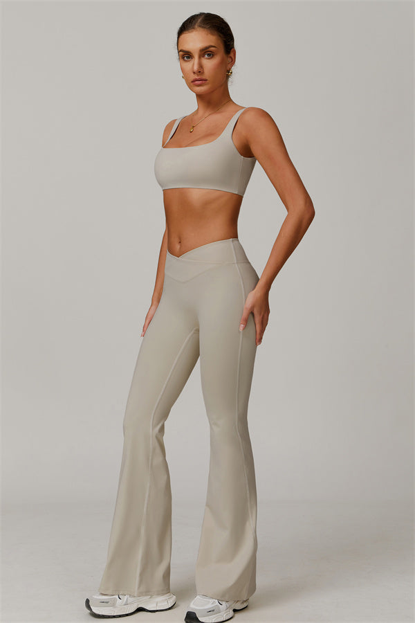 The Halo Sports Bra Flared Leggings 2-Piece Set