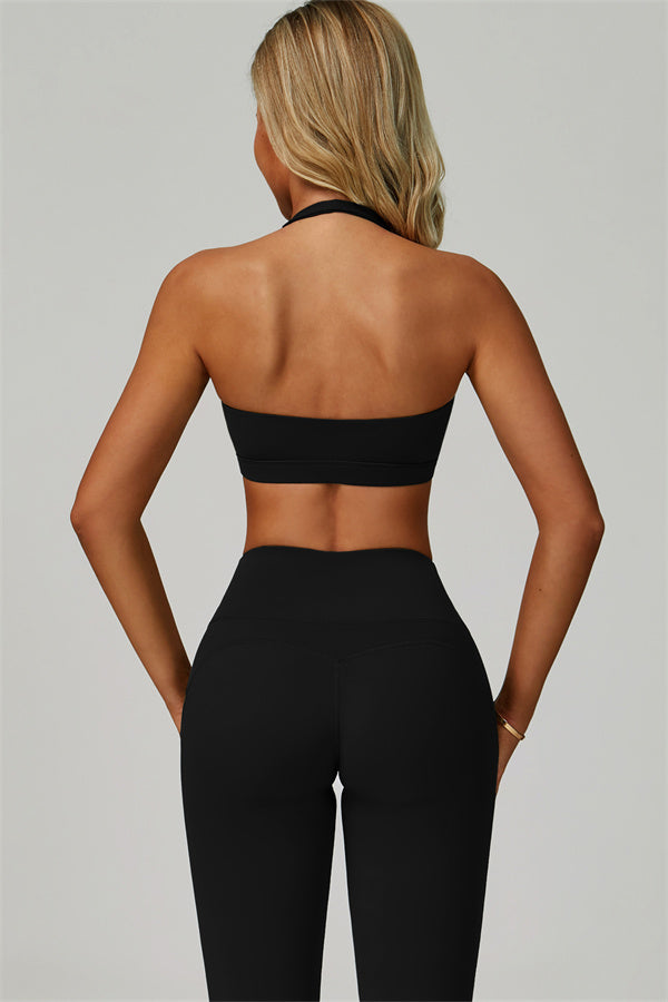 The Bold Halter Sports Bra Flared Leggings 2-Piece Set
