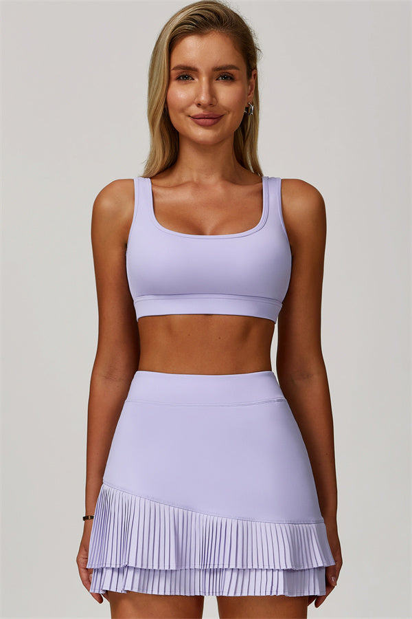 The Lavish Sports Bra Tennis Skirt 2-Piece Set