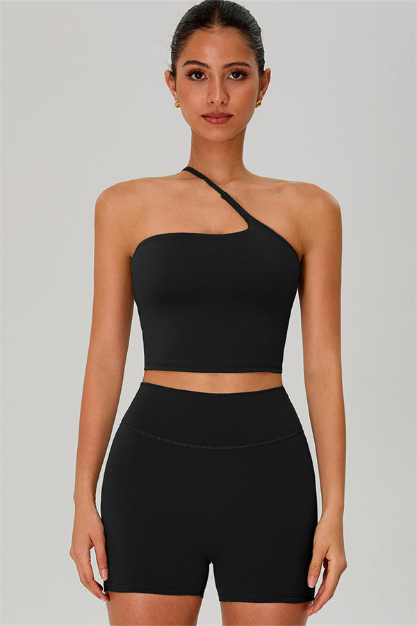 The Jewel One-Shoulder Crop Top Shorts 2-Piece Set