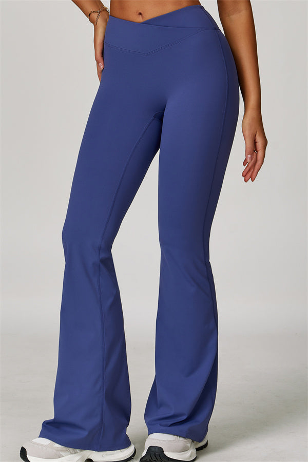 The Lavish Cut-out Crop Top Flared Leggings 2-Piece Set