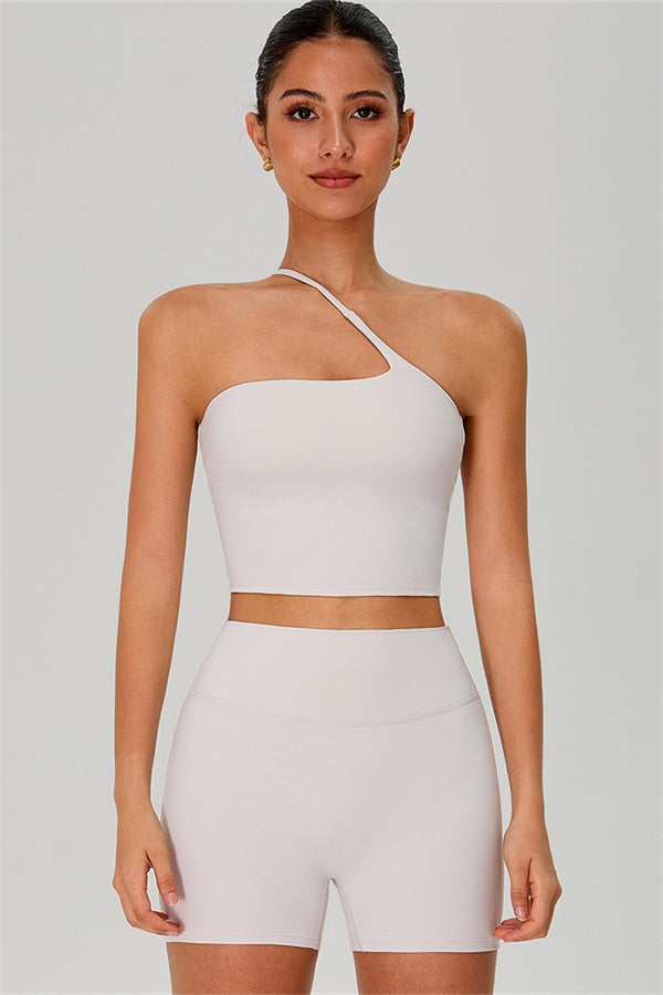 The Jewel One-Shoulder Crop Top Shorts 2-Piece Set