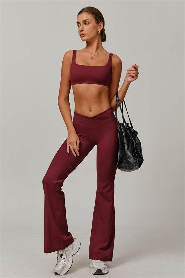 The Halo Sports Bra Flared Leggings 2-Piece Set