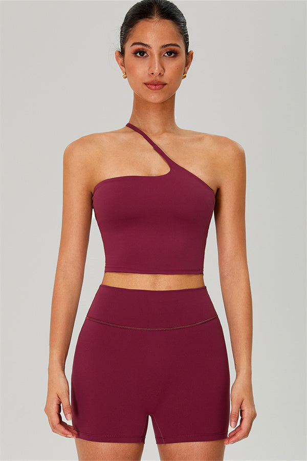 The Jewel One-Shoulder Crop Top Shorts 2-Piece Set