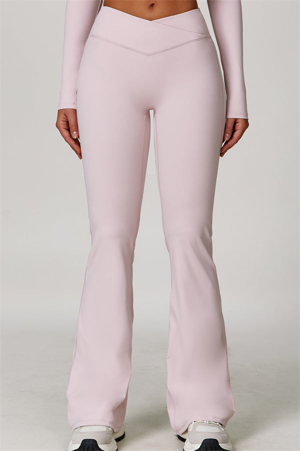 The Lavish Cut-out Crop Top Flared Leggings 2-Piece Set