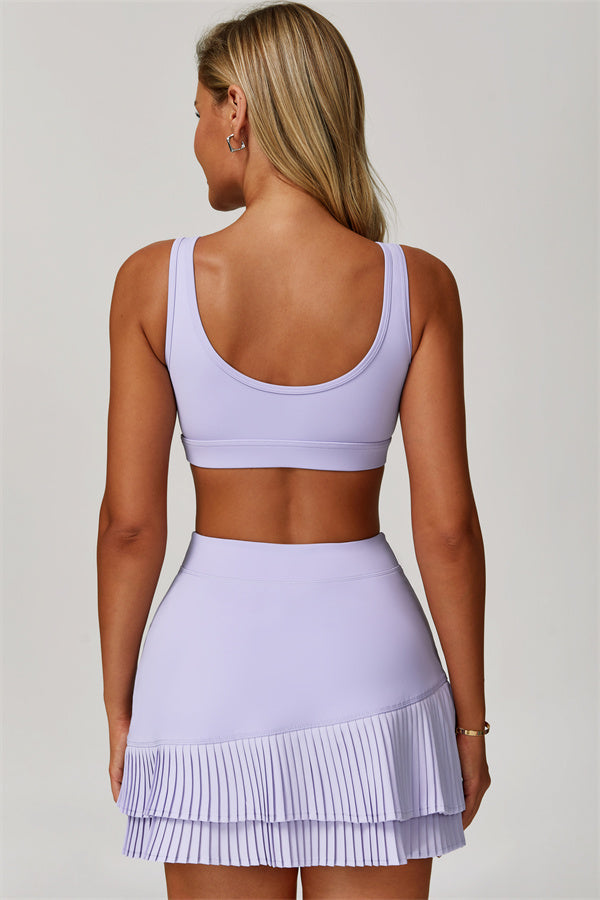 The Lavish Sports Bra Tennis Skirt 2-Piece Set