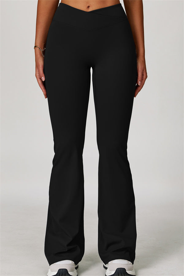 The Lavish Cut-out Crop Top Flared Leggings 2-Piece Set