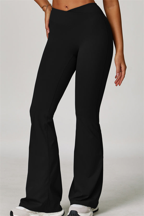 The Lavish Cut-out Crop Top Flared Leggings 2-Piece Set