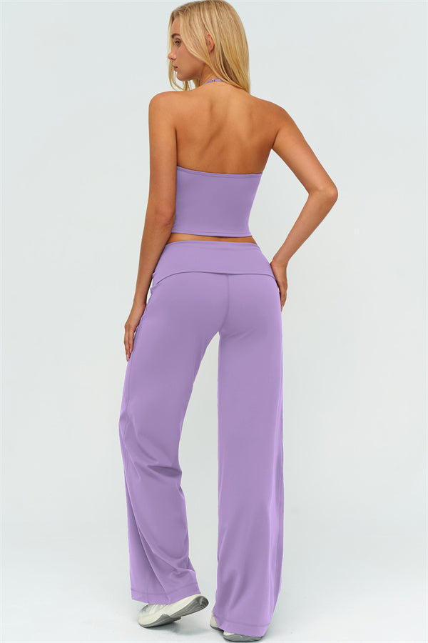 The Twirl Halter Tank Top Straight Leg Pants 2-Piece Set