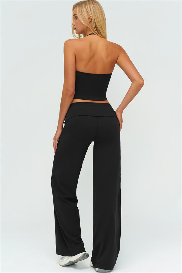 The Twirl Halter Tank Top Straight Leg Pants 2-Piece Set
