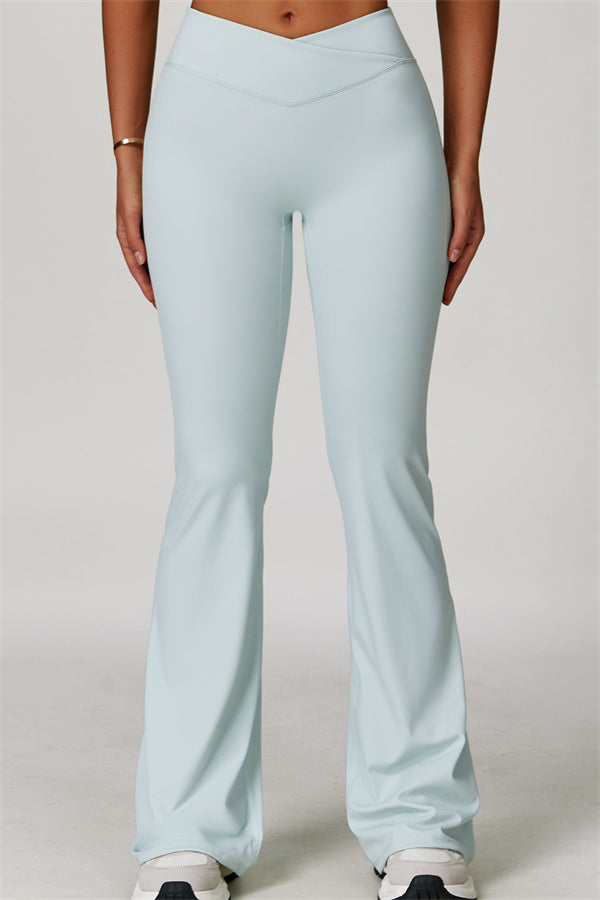 The Lavish Cut-out Crop Top Flared Leggings 2-Piece Set