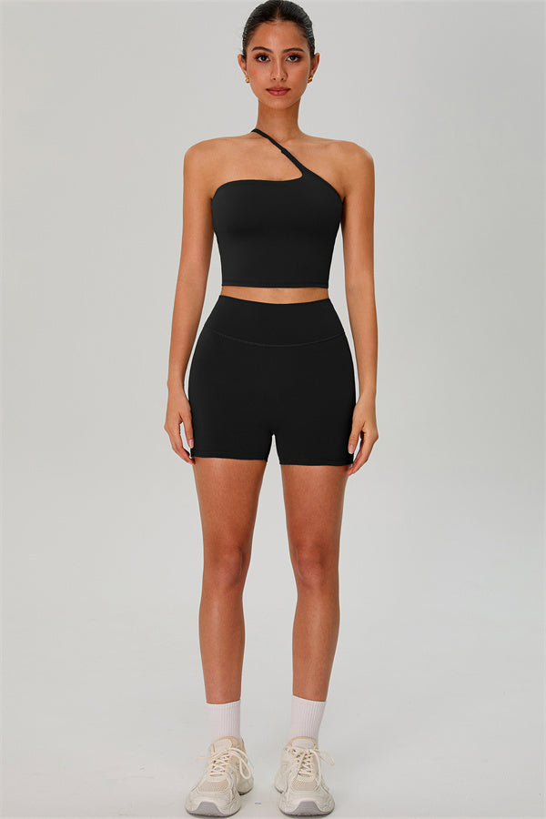 The Jewel One-Shoulder Crop Top Shorts 2-Piece Set