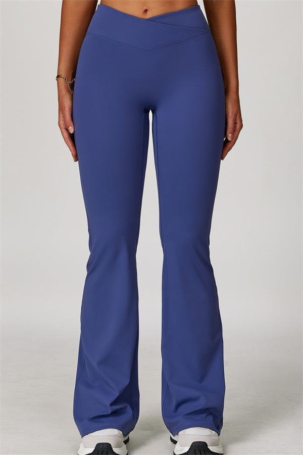 The Lavish Cut-out Crop Top Flared Leggings 2-Piece Set
