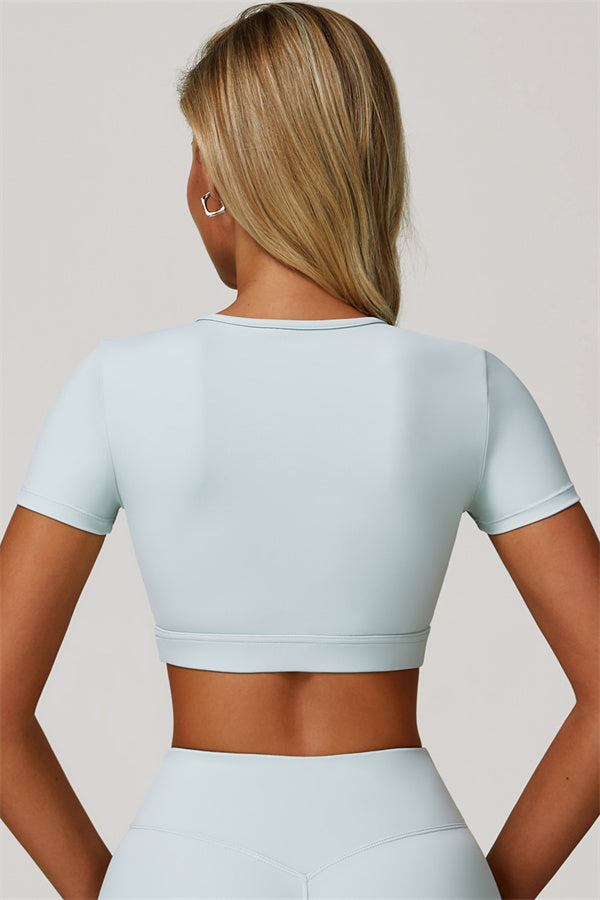 The Lavish Cut-out Crop Top Flared Leggings 2-Piece Set