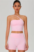 The Jewel One-Shoulder Crop Top Shorts 2-Piece Set