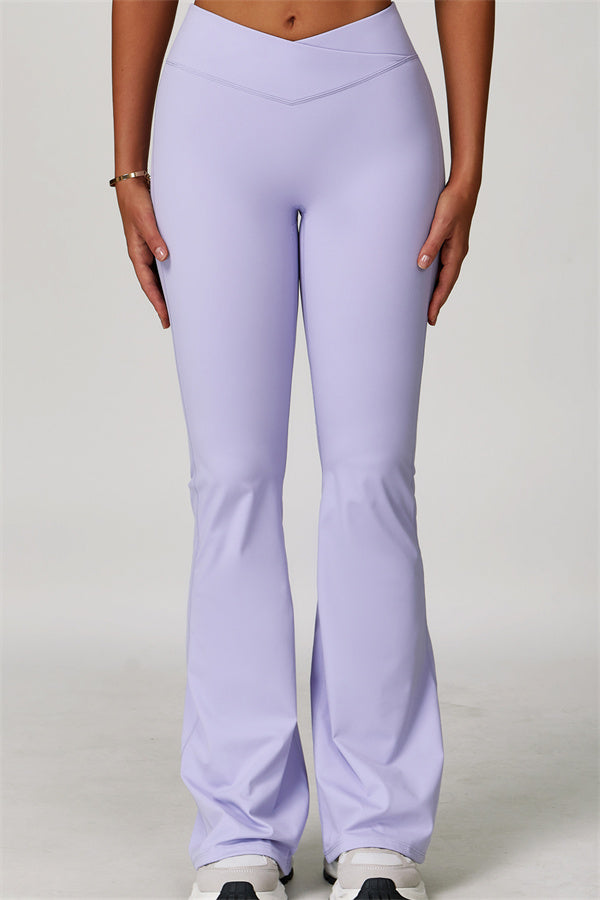 The Lavish Cut-out Crop Top Flared Leggings 2-Piece Set