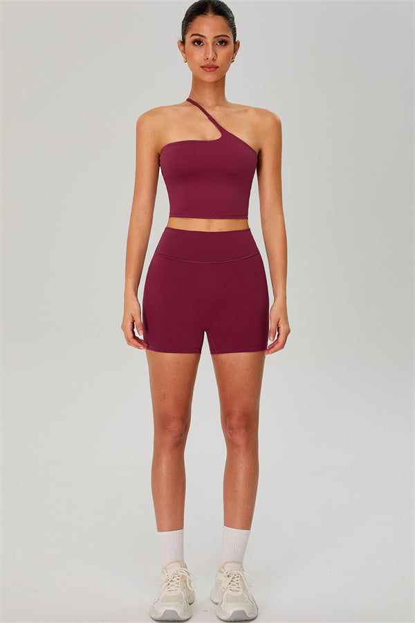 The Jewel One-Shoulder Crop Top Shorts 2-Piece Set